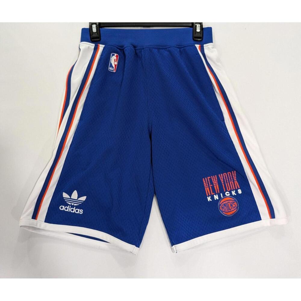 Mens Adidas NBA New York KNICKS Official Basketball‎ Shorts Blue Size Small S